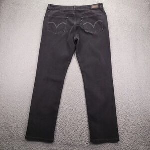 LEVIS Jeans Size 16M Mid Rise Skinny Leg Black Stretch Denim 35x30